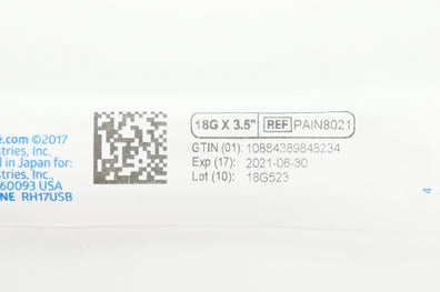 Medline PAIN8021 Quincke Spinal Ndle 18G x 3.5 inch
